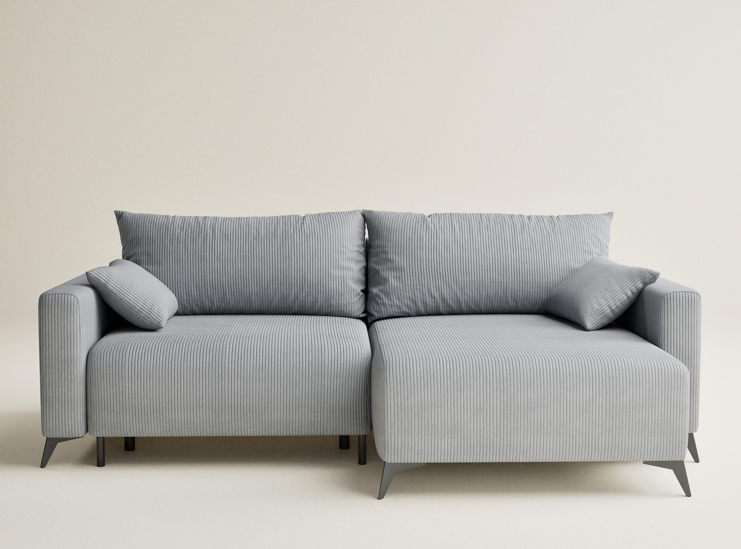 Thumbnail - Maison de Reve Ecksofa, Hellgrau, Textil, Holz, Holzwerkstoff, 3-Sitzer, Füllung: Schaumstoff, L-Form, 239x148 cm, Oeko-...