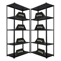 SCHRAUBREGAL Haldor 2er-Set 180x90x40cm Fachlast 100 kg Schwarz - Schwarz, Metall (180/180/40cm) - PROREGAL