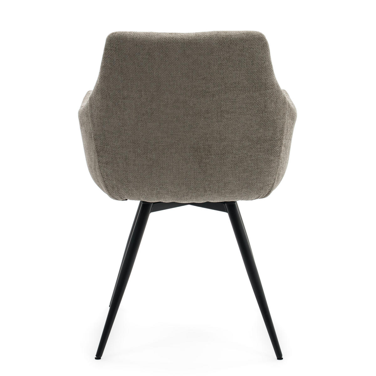 STUHL LUGANO drehbar gepolsterter mit Steppung - beige - Chenille - Beige/Schwarz, Textil/Metall (58/84/59cm) - NEW HOME