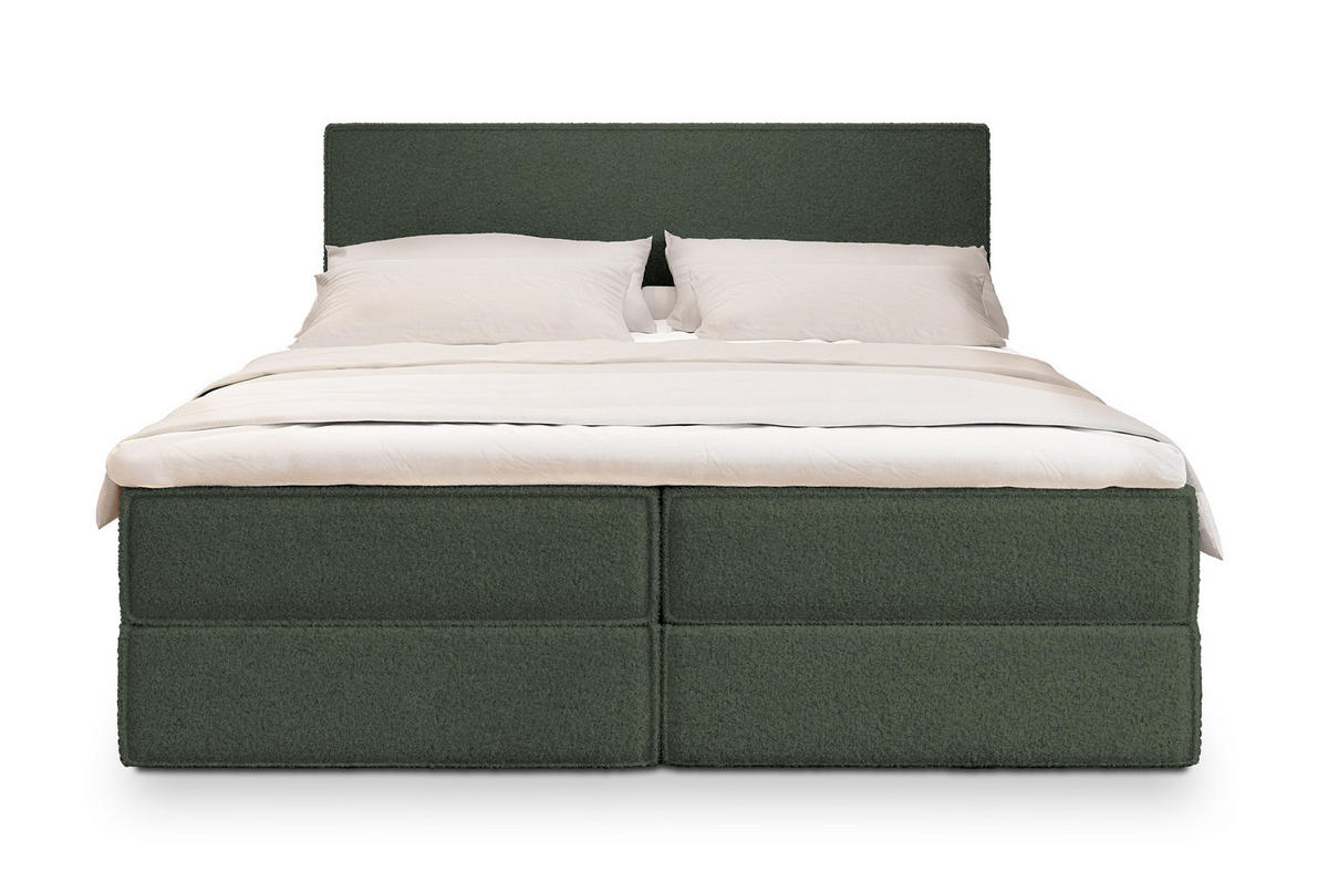 POSTEL BOXSPRING PELLIO 180x200 cm, s matrací a úložným prostorem, zelená barva - zelená barva, kompozitní dřevo/textil (180/200cm) - MASSENO