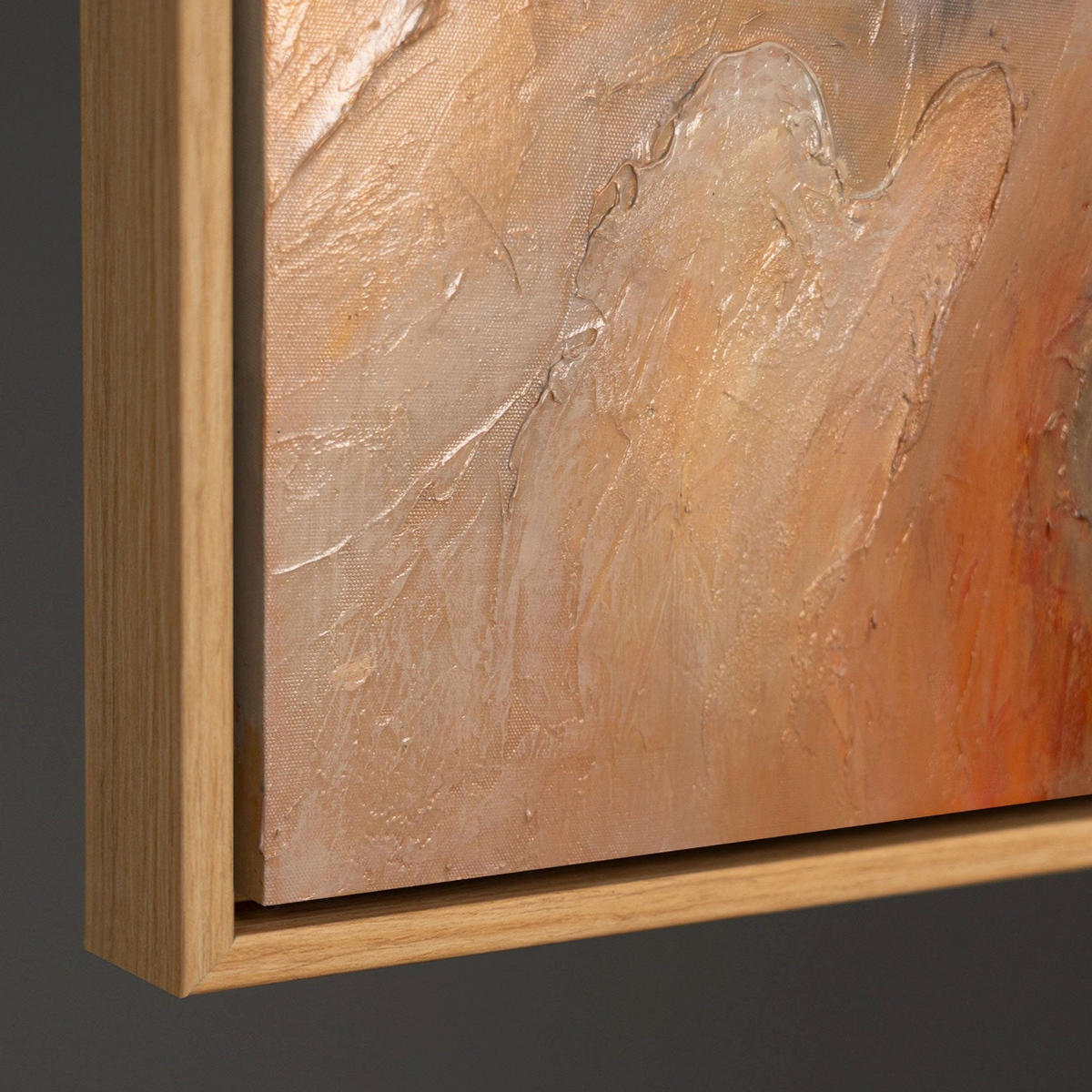 GEMÄLDE Blitz der Ewigkeit Schattenfugenrahmen Eichefarben 140x100 cm - Eichefarben, Holz (140/100cm) - YS-art gallery
