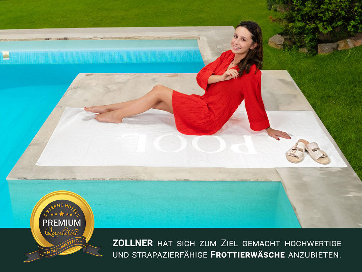 BADETUCH, 80x200 cm, 100% Baumwolle - Weiß, Textil (80/200cm) - Zollner