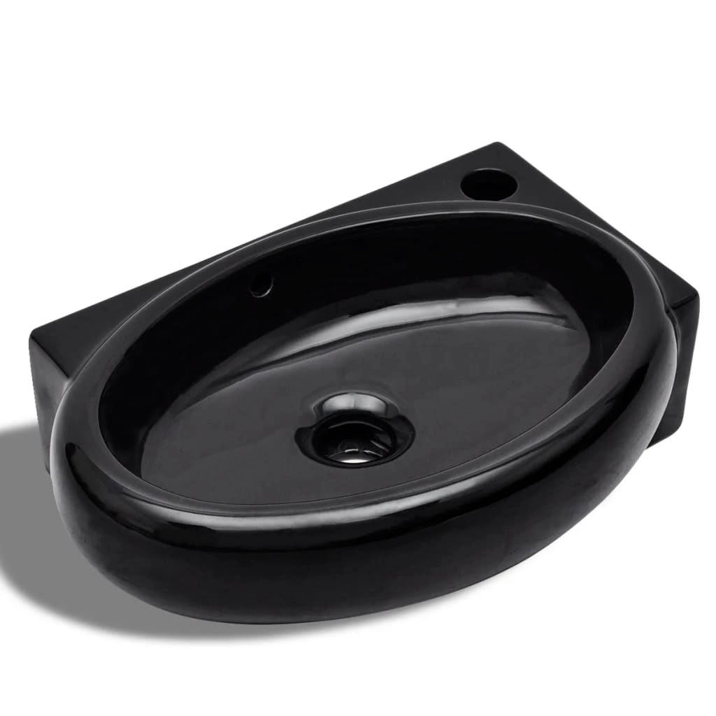 WASCHBECKEN Kretz 41/28/12.5 cm - Schwarz, Keramik (41/12.5/28cm) - Nettlife