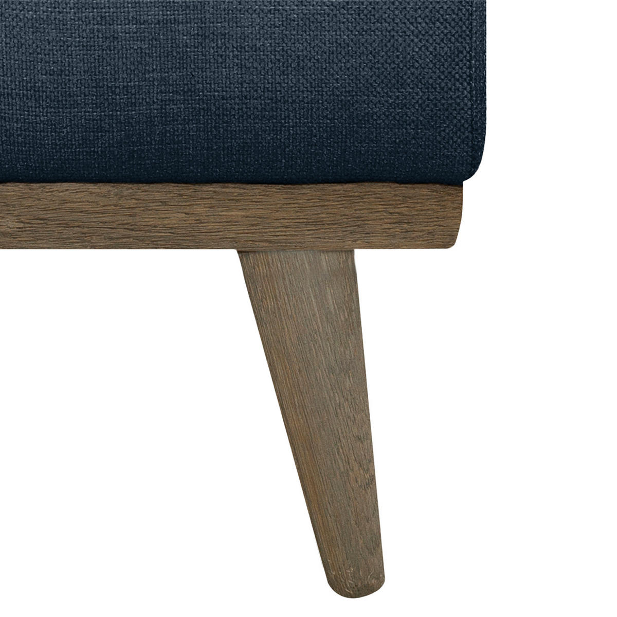 POLSTERHOCKER - Eichefarben/Dunkelblau, Eichenholz/Textil (85/43/60cm) - home24