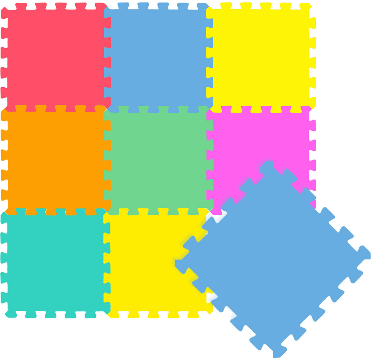 SPIELMATTE ab Null - 90 cm Baby Puzzlematte Bunt - Multicolor, Kunststoff (30/30cm) - Littletom