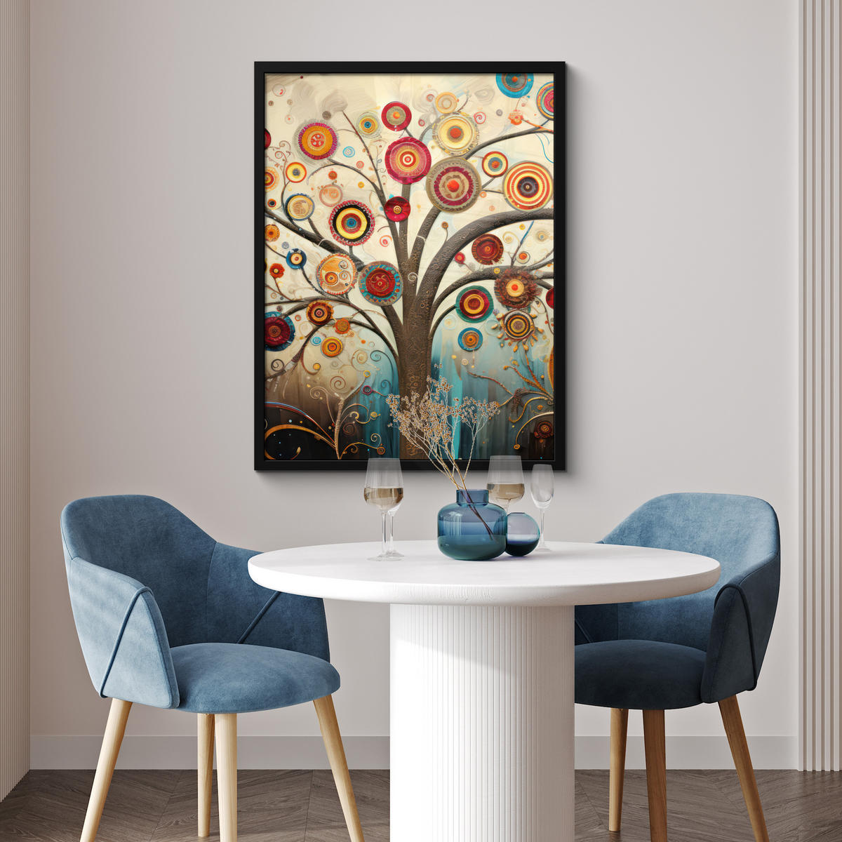 GERAHMTES BILD Baum - Baum des Lebens - Farbe 60x80 cm - Braun, Papier (60/80cm) - MuchoWow