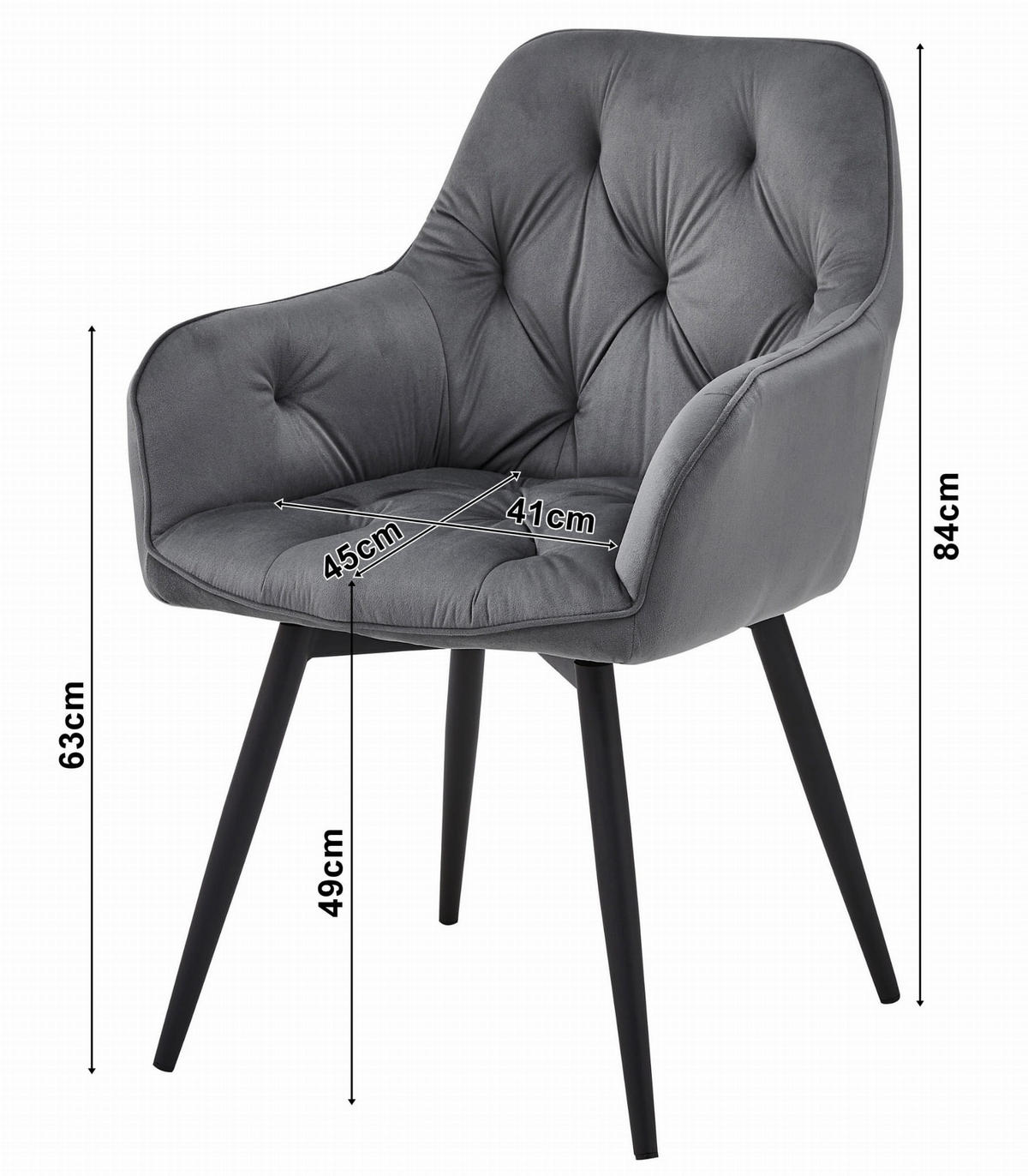 ESSZIMMERSTUHL LUKK360 dunkelbeiger Sitz, schwarze Beine - Beige/Schwarz, Textil (56/84/61cm) - Valora