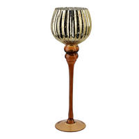 KERZENHALTER Donna Gold 16x16x42 cm Glas - Goldfarben, Glas (16/42/16cm) - Mondex