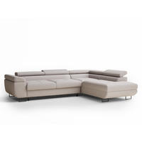ECKSOFA MIT SCHLAFFUNKTION Concord Beige Webstoff - Schwarz/Grau, Holz/Holzwerkstoff (277/203cm) - Maison de Reve