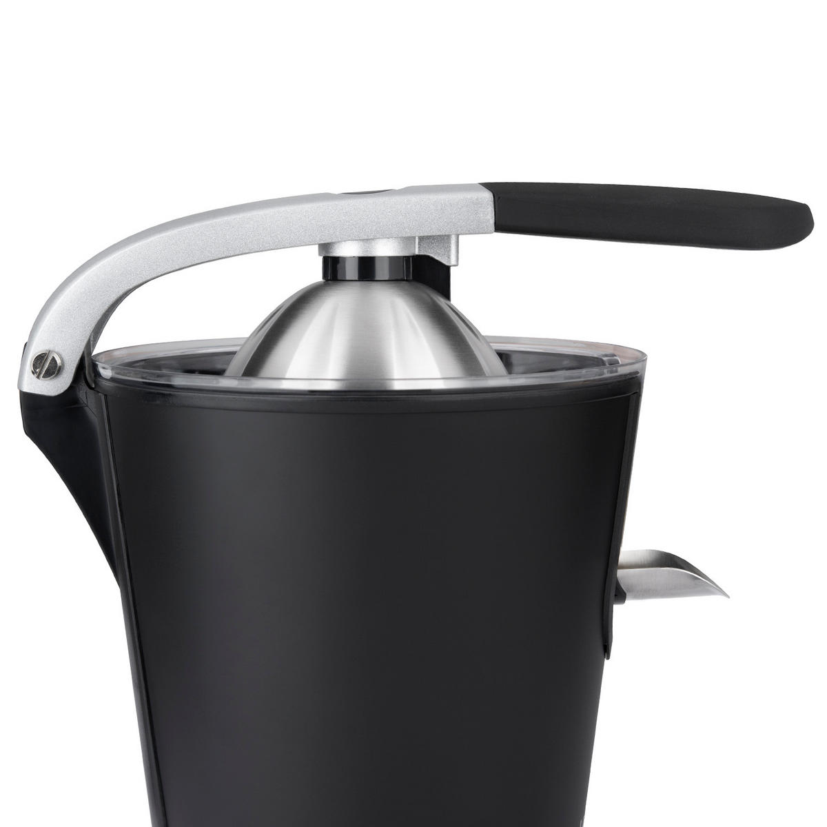 ZITRUSPRESSE AGR82 Schwarz, Hebel und Filter aus Edelstahl, Anti-Tropf-System, BPA-frei - Schwarz, Metall (18.5/29/25.5cm) - HKoenig