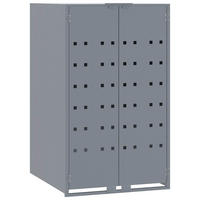 MÜLLTONNENBOX Gorilo für 1 Tonne Grau 69x79x117 cm - Grau, Metall (69/117/79cm) - DELUKE