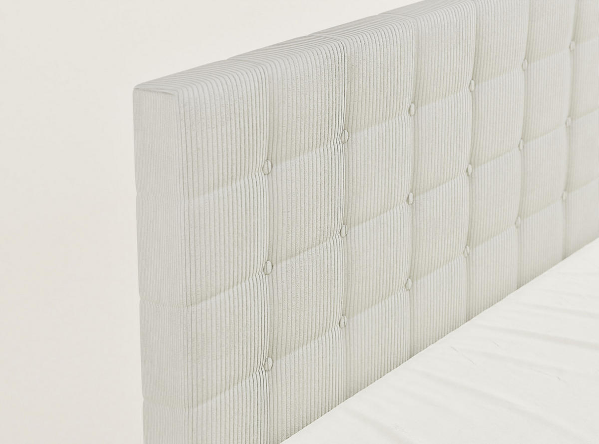 BOXSPRINGBETT Tasca 140/200 cm, in Creme, Bettkasten, Matratze, Topper - Creme/Schwarz, Holz/Holzwerkstoff (140/200cm) - Maison de Reve