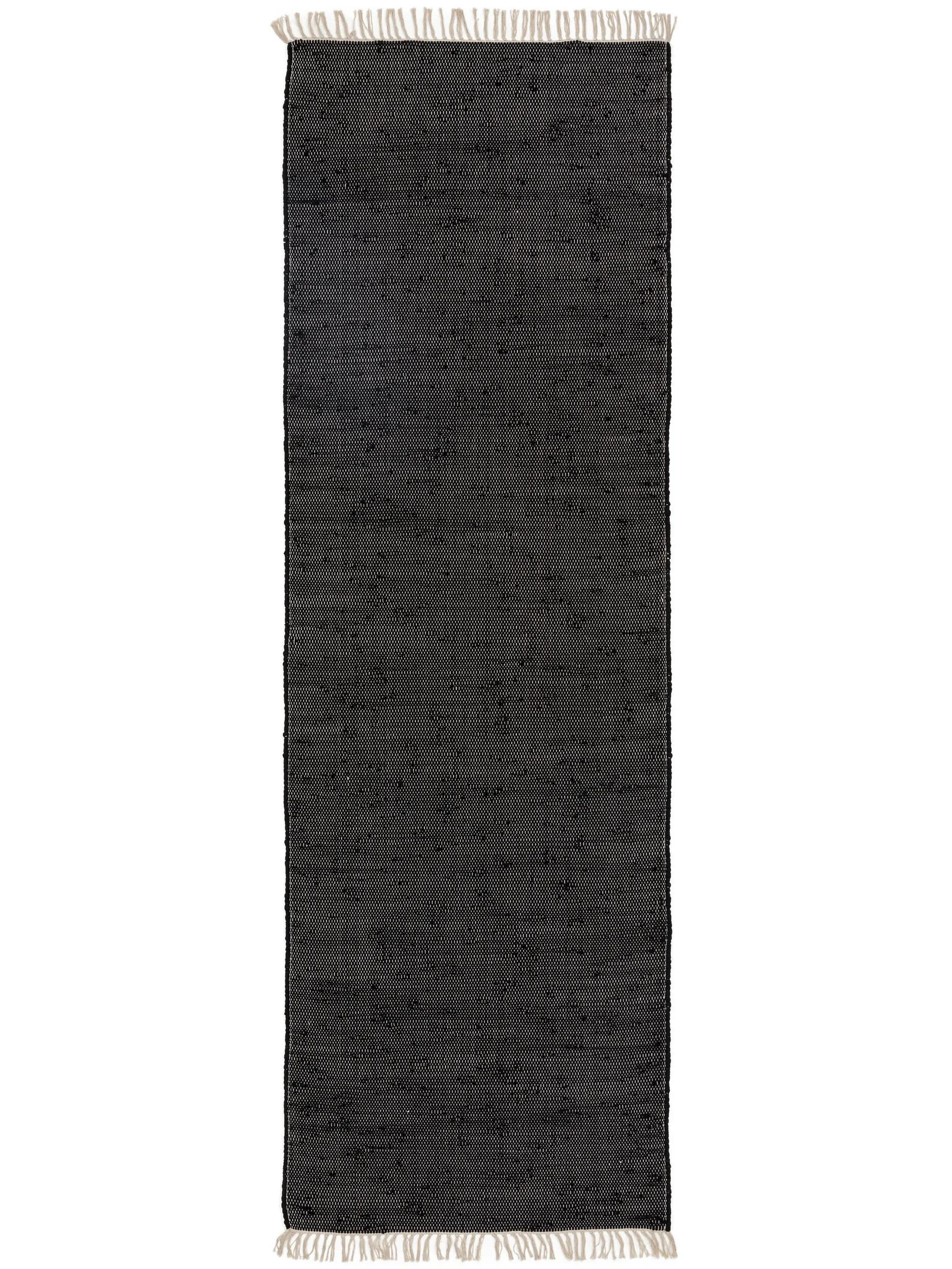 TEPPICH aus recyceltem Material Tom Schwarz 80x300 cm - Schwarz, Textil (80/300cm) - benuta Pop