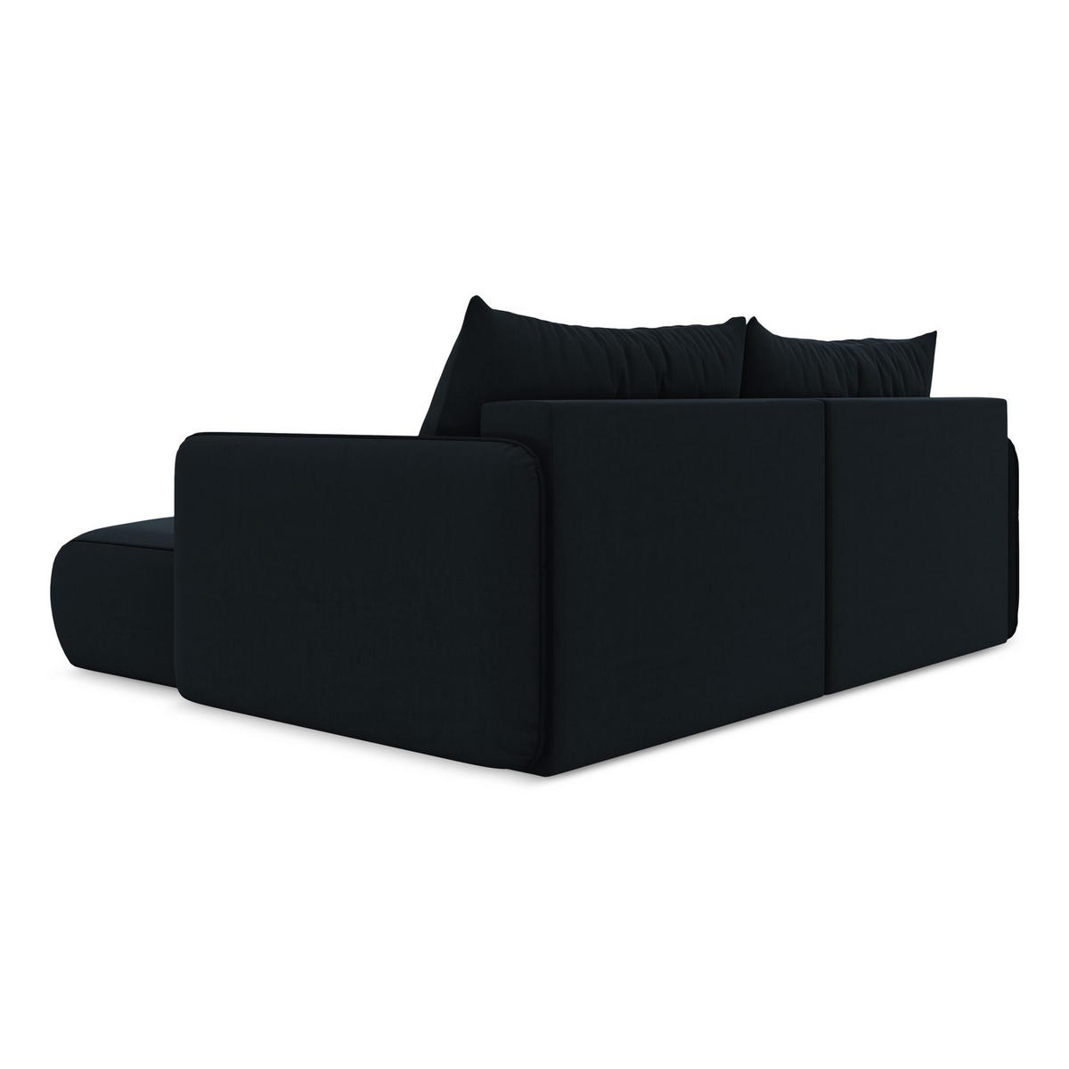ECKSOFA mit Schlaffunktion Samt Stoff Blau - Blau/Schwarz, Kunststoff/Textil (207/148cm) - LaMiaSofa