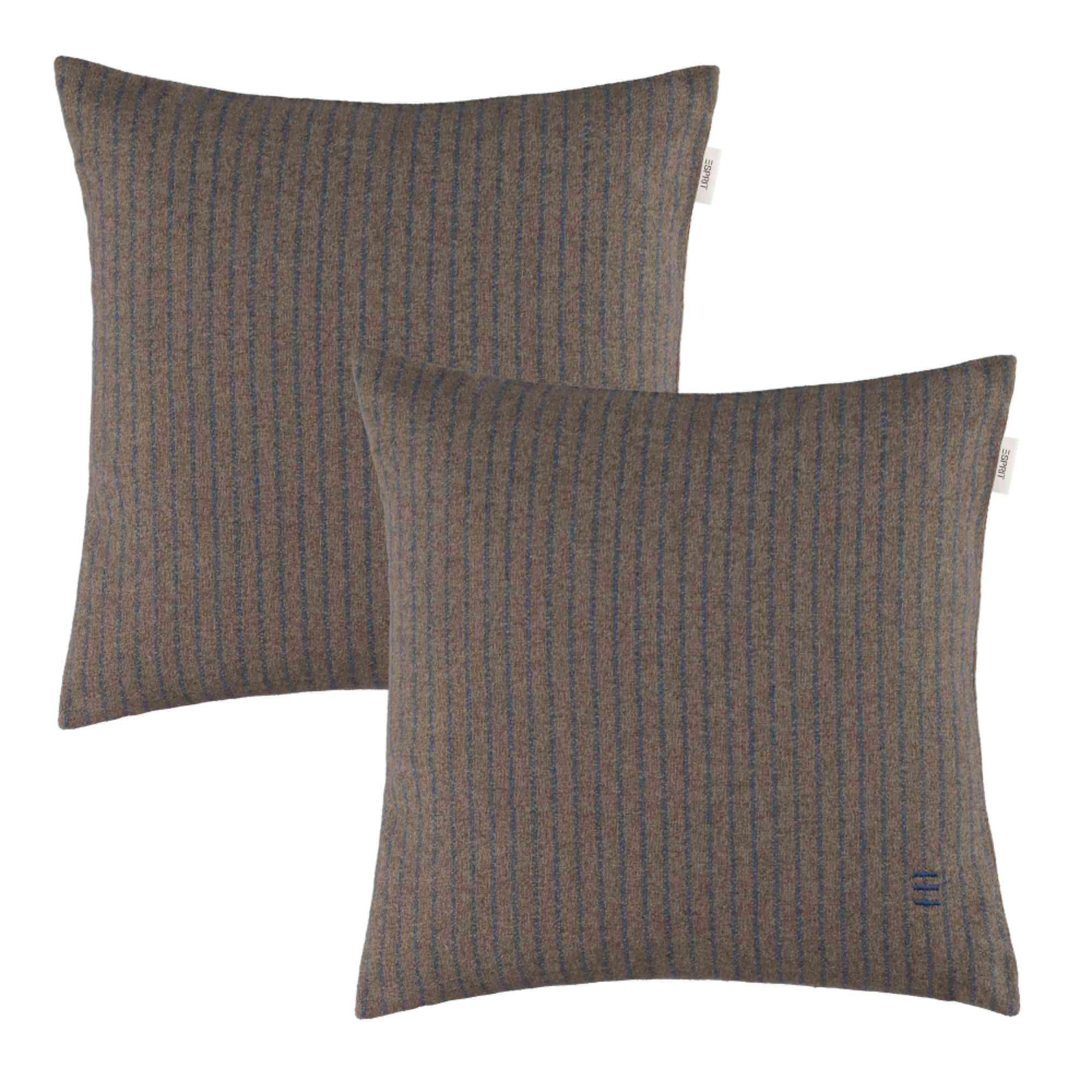 ZIERKISSENHÜLLE DEKOKISSENHÜLLE FUN STRIPE 2er Set - Braun, Textil (38/38cm) - Esprit