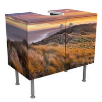 WASCHBECKENUNTERSCHRANK Sonnenaufgang am Strand auf Sylt 60/55/35 cm - Orange, Holzwerkstoff (60/55/35cm) - Bilderwelten