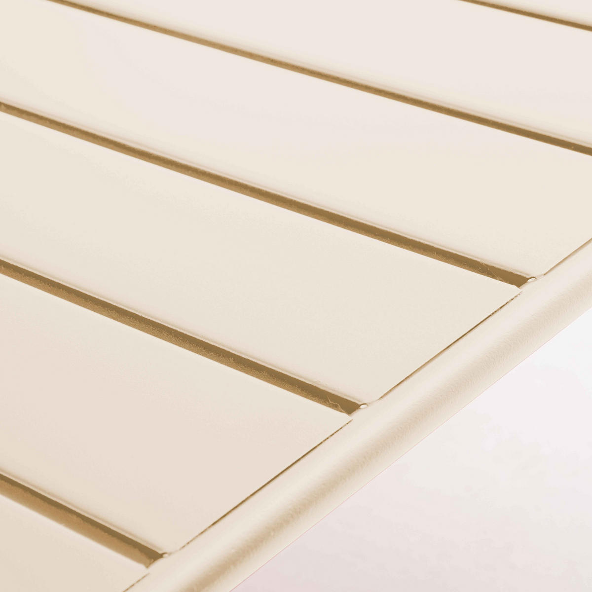 GARTEN-LOUNGETISCH, Elfenbeinfarbe - Creme, Metall (90/50/40cm) - Oviala
