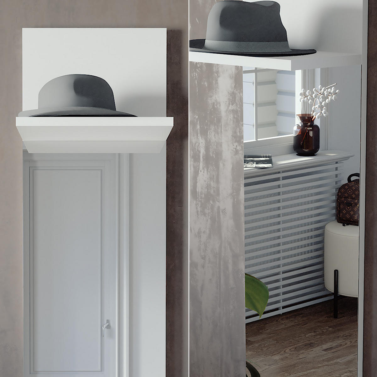 NÁSTĚNNÝ VĚŠÁK Siri Bílá - bílá, kompozitní dřevo (36/135/21.6cm) - Vicco