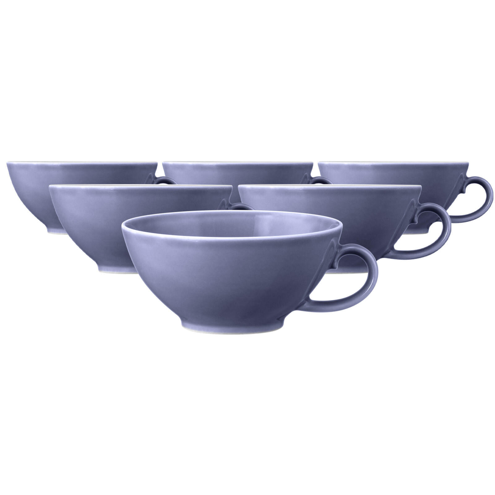 TEETASSEN Beat Color Glaze Fliederblau 140 ml 6er Set - Violett, Keramik (0.14L) - Seltmann Weiden