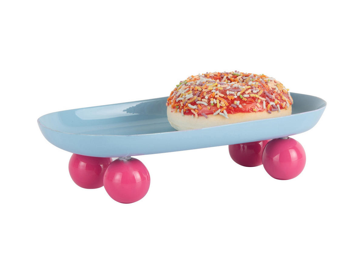 SERVIERTABLETT Double Funky Blau 39/16/6 cm - Hellblau, Metall (16/6/39cm) - Present Time