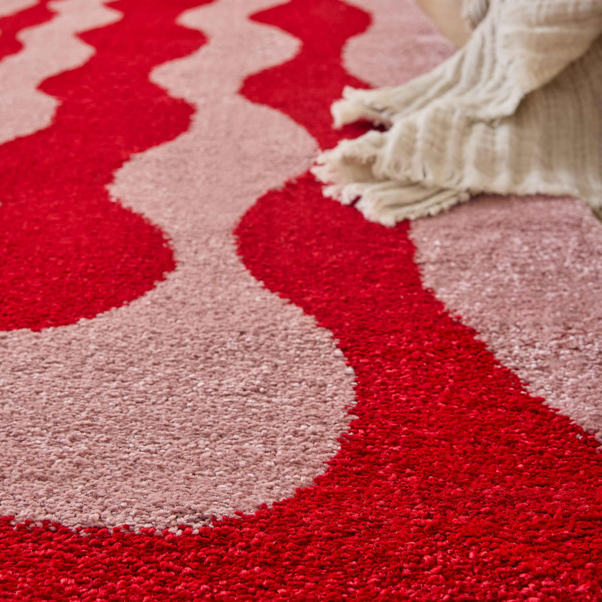 TEPPICH vintage rot Groovy 120x160 cm - Rot, Textil (120/160cm) - Nazar Rugs