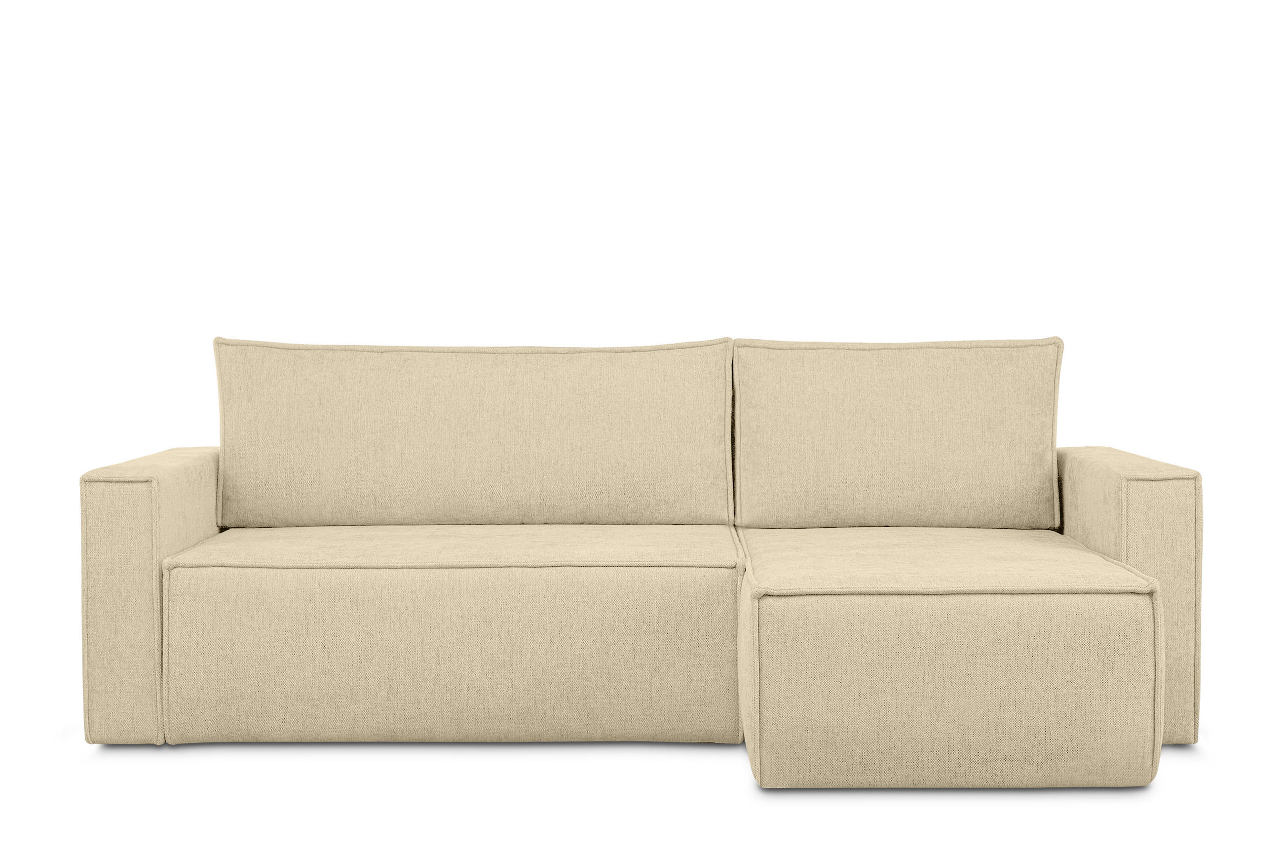 UNIVERSAL-ECKSOFA NAPI II mit Schlaffunktion, dunkelcreme - Creme, Textil (246/148cm) - KONSIMO®