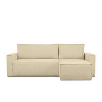 UNIVERSAL-ECKSOFA NAPI II mit Schlaffunktion, dunkelcreme - Creme, Textil (246/148cm) - KONSIMO®