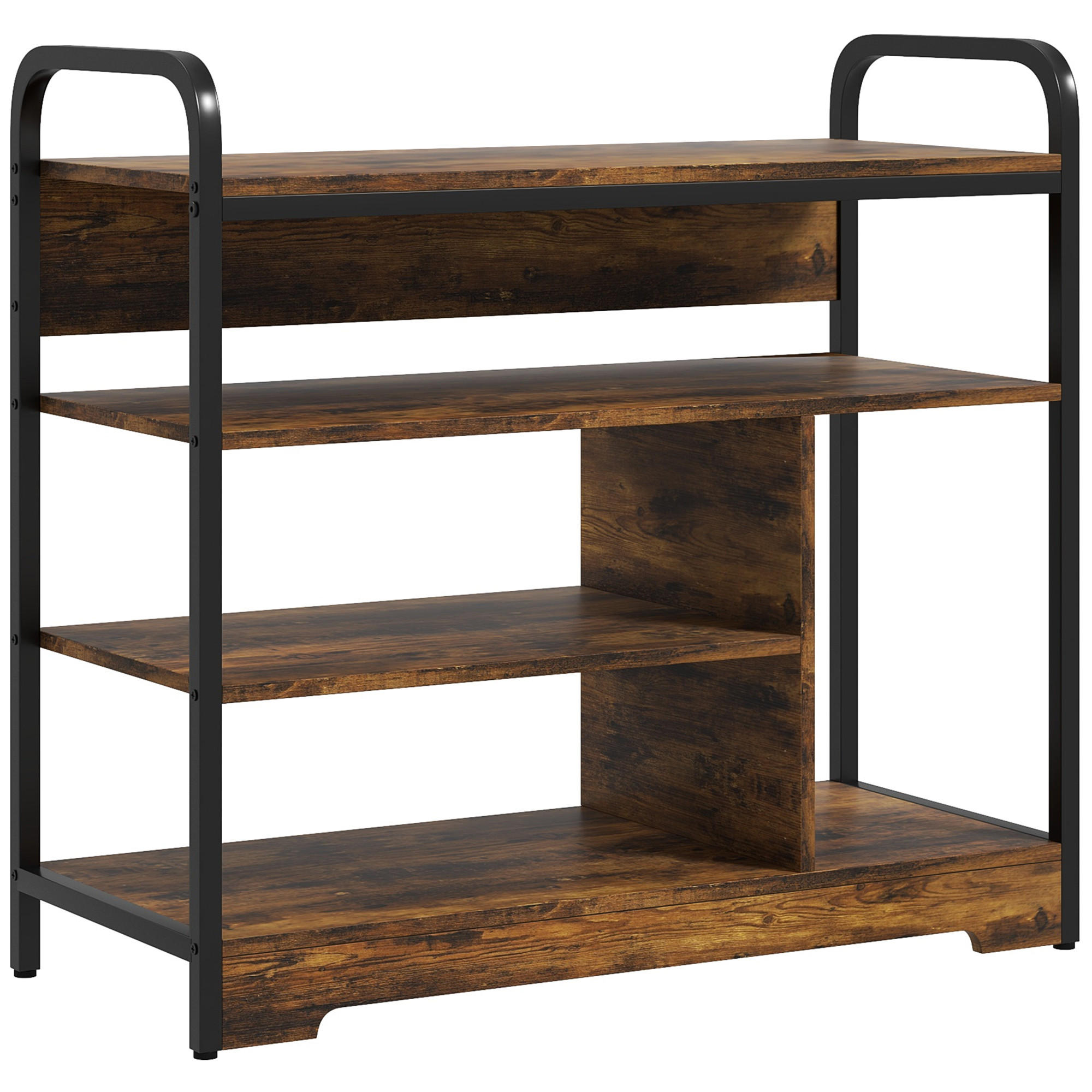 SCHUHREGAL mit 4 Ebenen - Braun, Holzwerkstoff (30/65/70cm) - HOMCOM