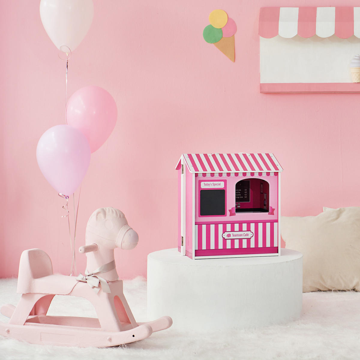 STANDTCAFE Puppenhaus, Rosa, 40cm - Pink, Holz (29.2/40/29.8cm) - Teamson Kids