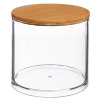 BEHÄLTER für Wattepads Selena 9,7/9,7/9,6 cm - Transparent, Kunststoff (9.7/9.6/9.7cm) - 5five Simply Smart