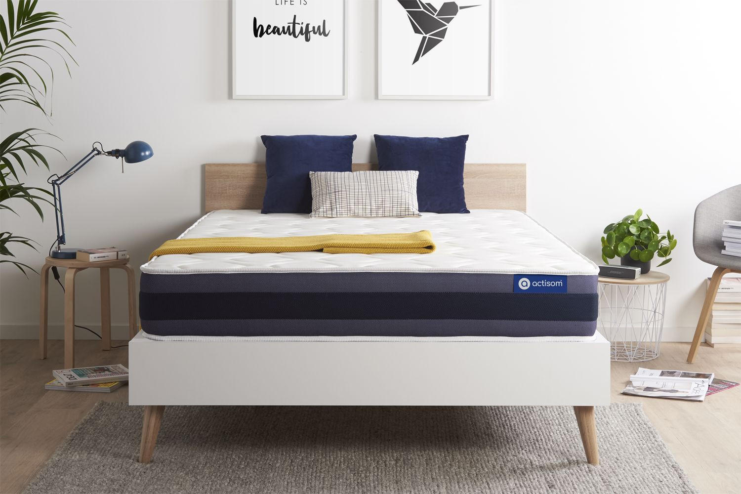 MATRATZE Actilatex morpho Latex und Memory-Schaum 160 x 200 cm h1 - Weiß, Textil (160/200cm) - ACTISOM