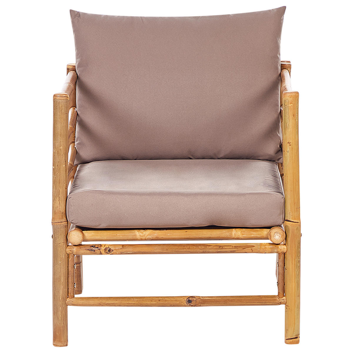 GARTENSTUHL Holz Taupe Cerreto - Hellbraun/Beige, Holz (63/80/68cm) - Beliani