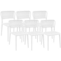 GARTENSTUHL 6er Set Kunststoff Weiß - Weiß, Kunststoff (45/84/55cm) - CLP