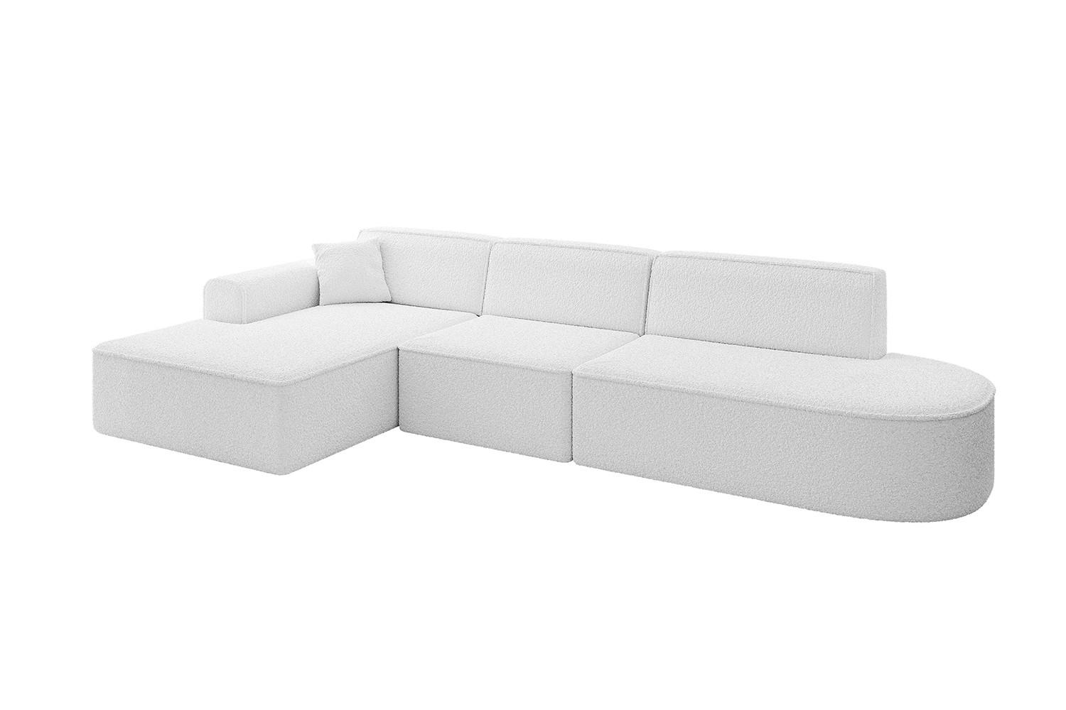 ECKSOFA Ottomane Links IREA-L2-v3 - 327x165x77 cm Weiß - Weiß, Holzwerkstoff/Textil (327/165cm) - ALTDECOR
