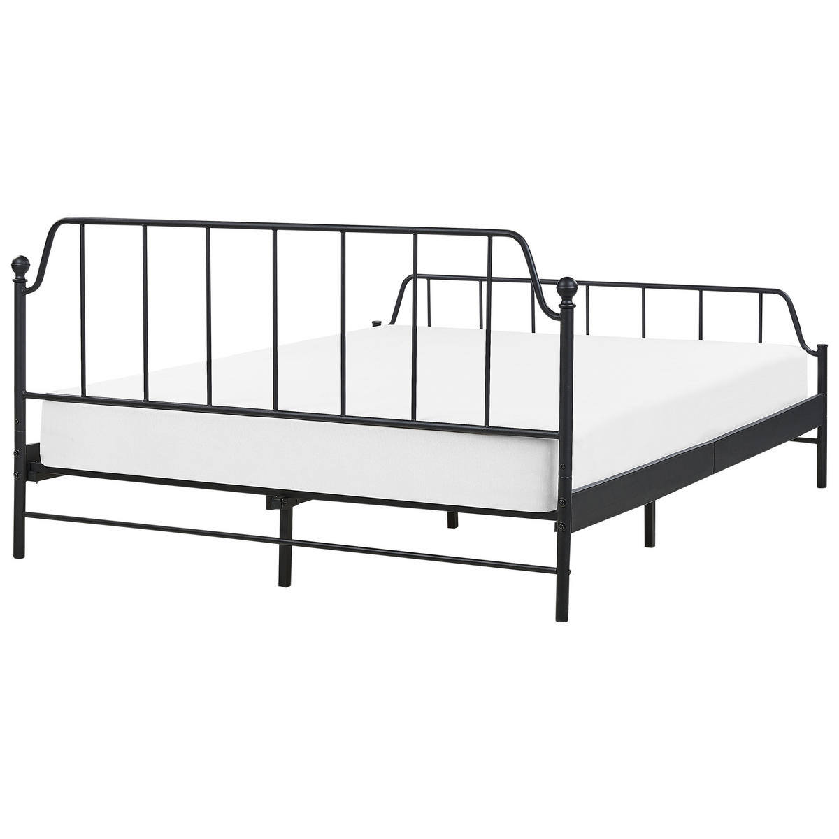 BETT mit Lattenrost 160x200 cm Schwarz Mauressac - Schwarz, Metall (160/200cm) - Beliani