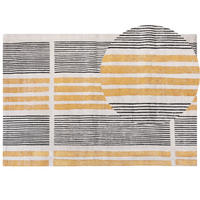 TEPPICH geflochten Katra 300/200 cm - Gelb, Textil (200/300cm) - Beliani