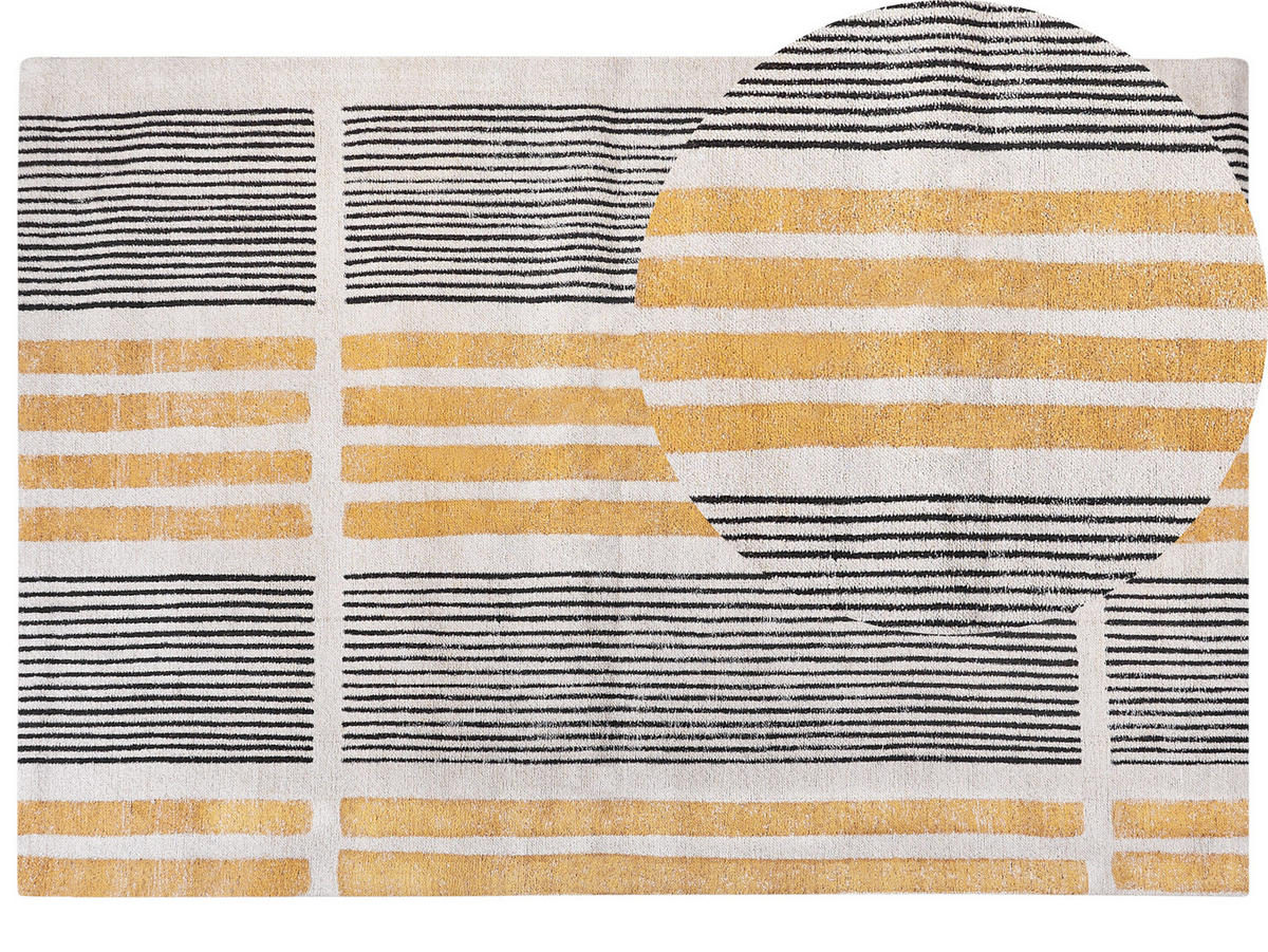 TEPPICH geflochten Katra 300/200 cm - Gelb, Textil (200/300cm) - Beliani