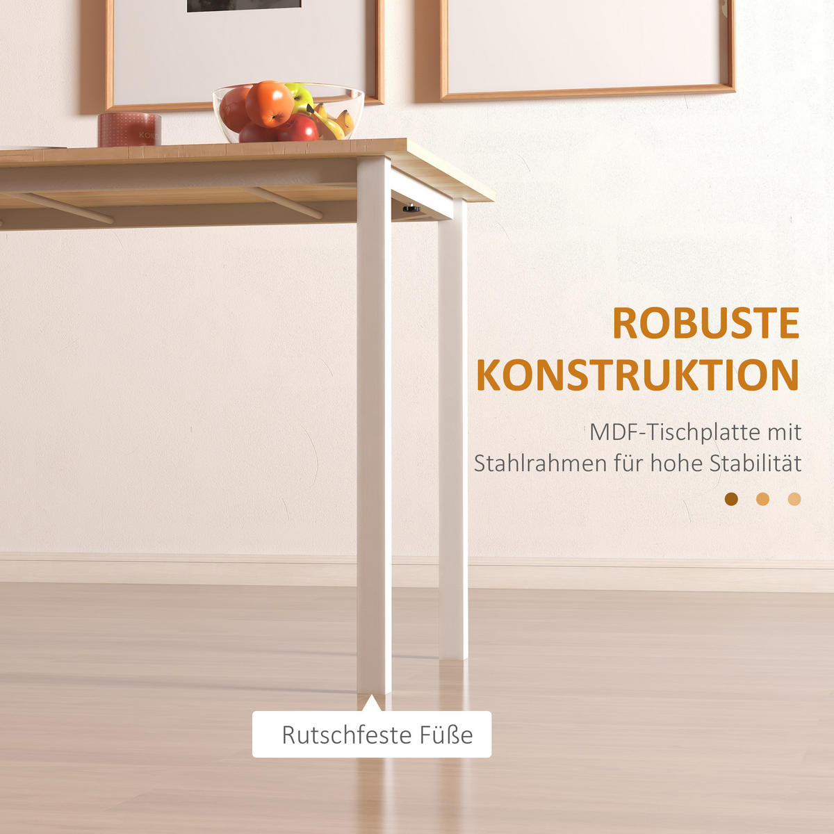ESSTISCH klappbar, MDF, Stahl, Braun - Braun, Kunststoff (160/70/76cm) - HOMCOM