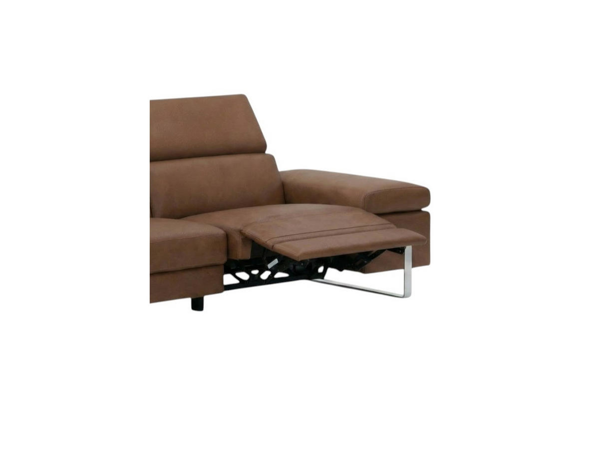3-SITZER Sofa Opera Echtleder mit 2 x Relaxfunktion Cognacbraun - Cognac, Leder/Metall (223/75/109cm)
