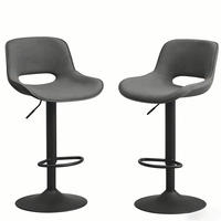 BARHOCKER 2er-Set drehbar mit Lehne Grau Leinen Metall - Grau, Metall (49/106/49cm) - Meubliv
