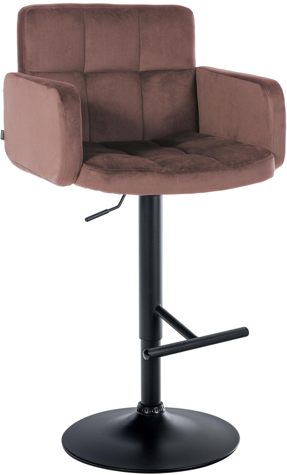 BARHOCKER Samt Braun - Schwarz/Braun, Textil/Metall (60/93/56cm) - CLP