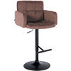 BARHOCKER Samt Braun - Schwarz/Braun, Textil/Metall (60/93/56cm) - CLP