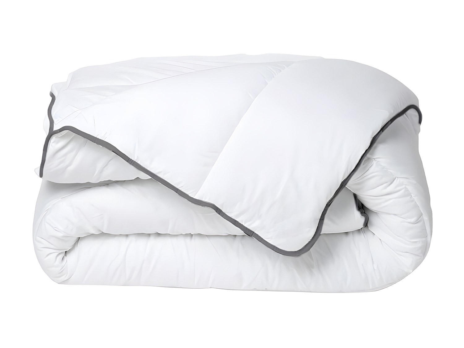 BETTDECKE - 250 gr/m² - 200 x 200 cm - Weiß & Grau - BIESYA - Weiß, Textil (200/200cm) - Vente-Unique