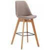 BARHOCKER Stoff taupe - Taupe/Eukalyptusholzfarben, Holz/Textil (48/112/56cm) - CLP