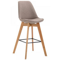 BARHOCKER Stoff taupe - Taupe/Eukalyptusholzfarben, Holz/Textil (48/112/56cm) - CLP