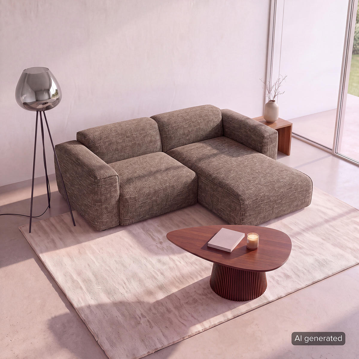 1,5-SITZER ECKSOFA mit Longchair - Schwarz/Grau, Kunststoff/Textil (260/173cm) - home24