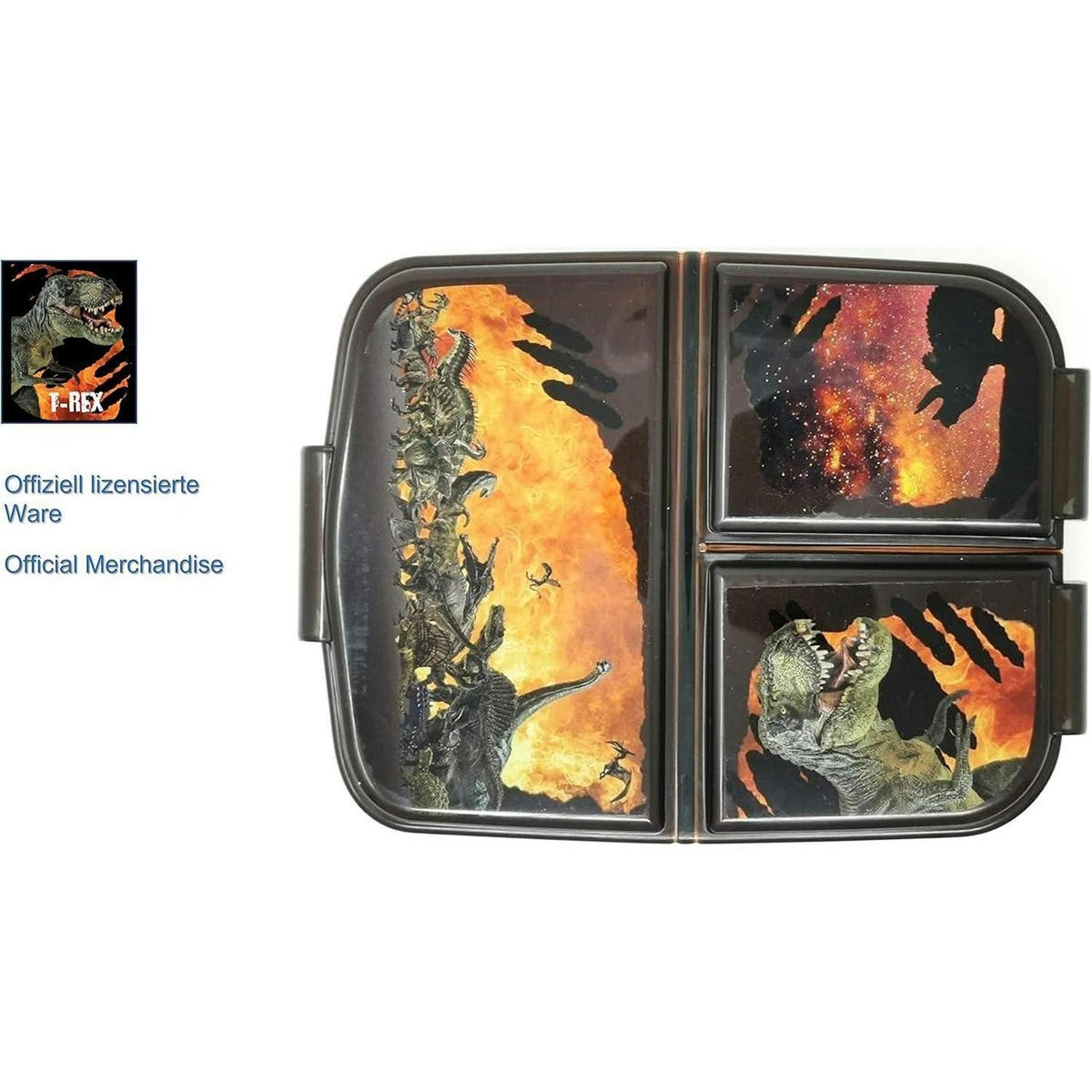BROTDOSE mit Fächern Kunststoff BPA frei Dinosaurier - Multicolor, Kunststoff (13.5/5.5/18cm)
