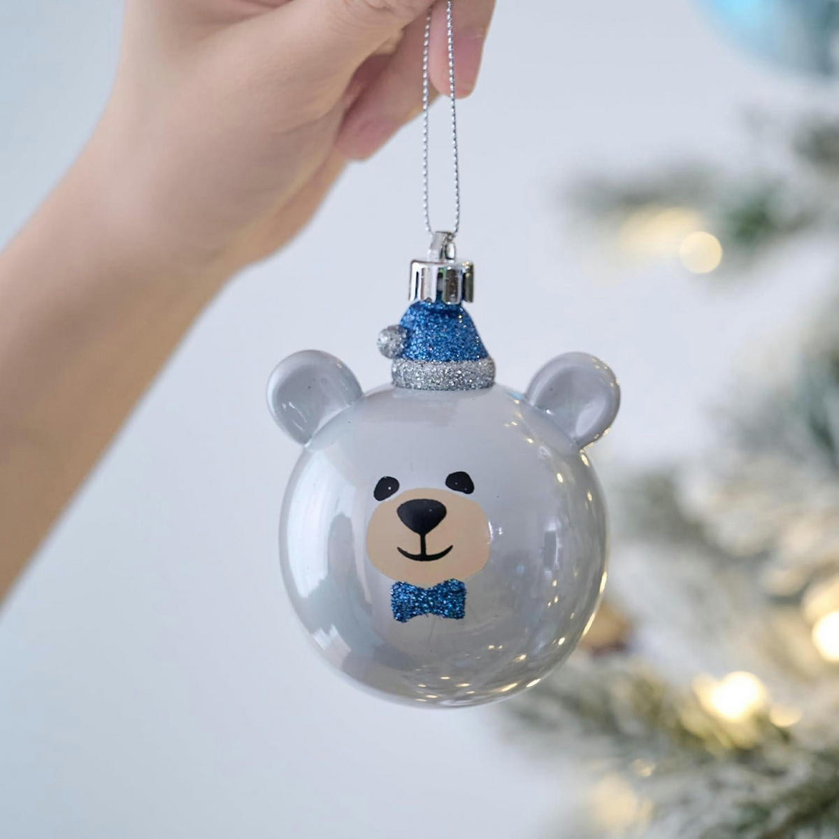 WEIHNACHTSKUGELN 12-teiliges Set 8 cm Silber Blau - Multicolor, Kunststoff (8/8/8cm)