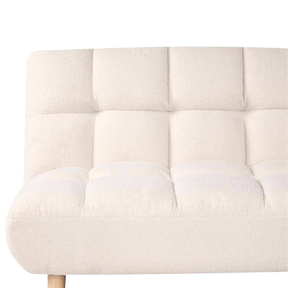 SCHLAFSOFA 2-Sitzer Bouclé Cremeweiß Risor - Creme, Textil (190/83/90cm) - Beliani
