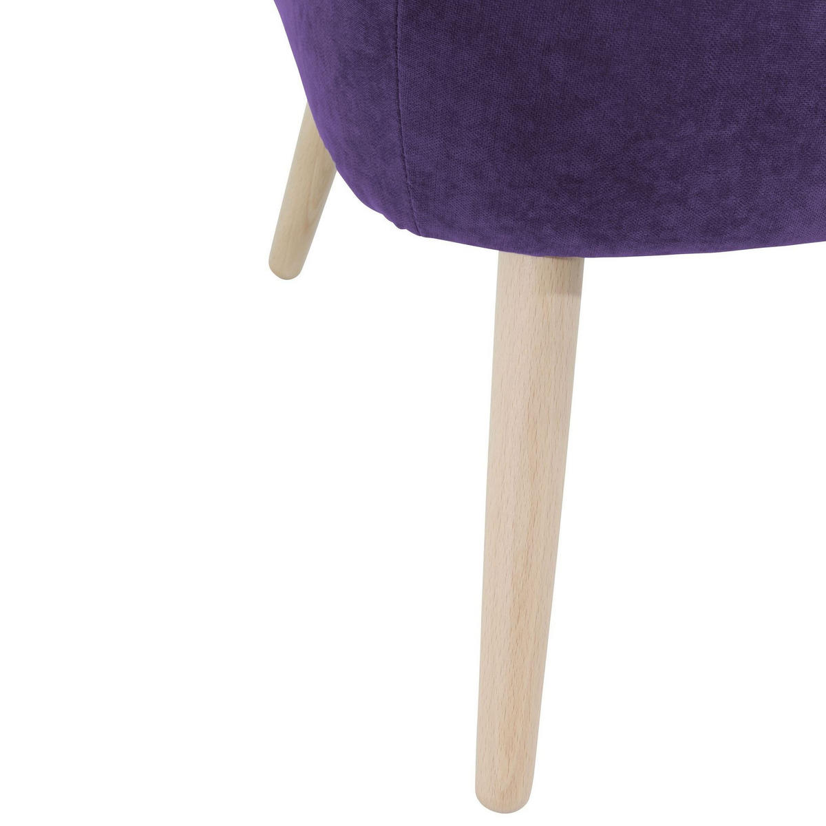SESSEL Kathy Bezug Veloursstoff Buche natur / violett - Lila, Kunststoff (70/86/69cm) - 58aufmkessel